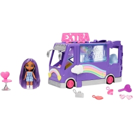 Barbie Extra Mini Doll + Tour Bus HKF84