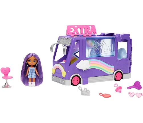 Barbie Extra Mini Doll + Tour Bus HKF84