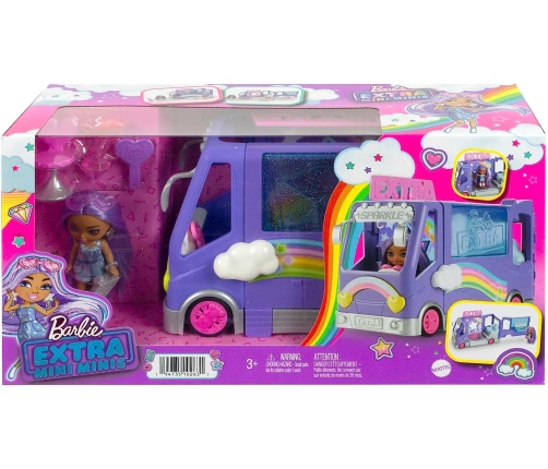 Barbie Extra Mini Doll + Tour Bus HKF84