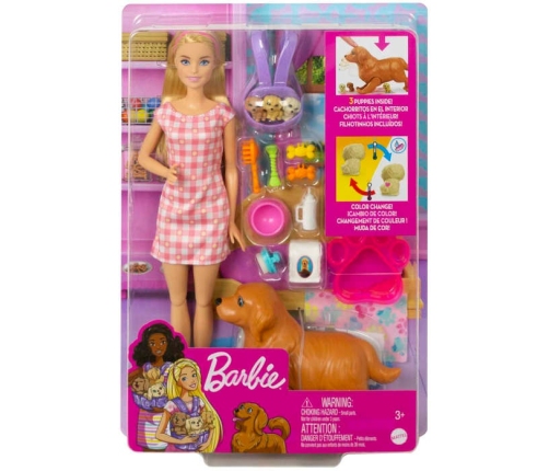 Barbie Newborn Pups 2.0 - Blonde lelle HCK75