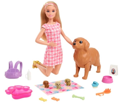 Barbie Newborn Pups 2.0 - Blonde lelle HCK75