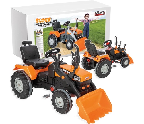 Pilsan Traktor na Pedały z Łyżką XXL pomarańczowy 07297