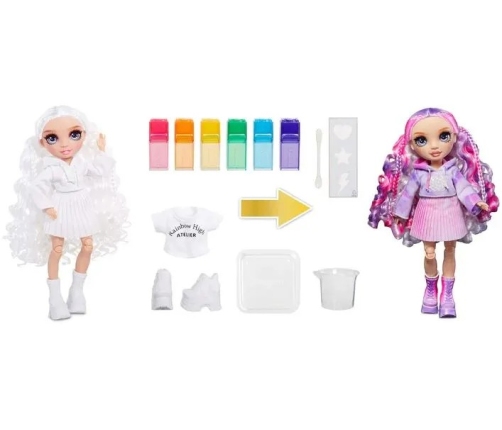 507581-EUC Rainbow High WaterColor & Create - Purple Eyes