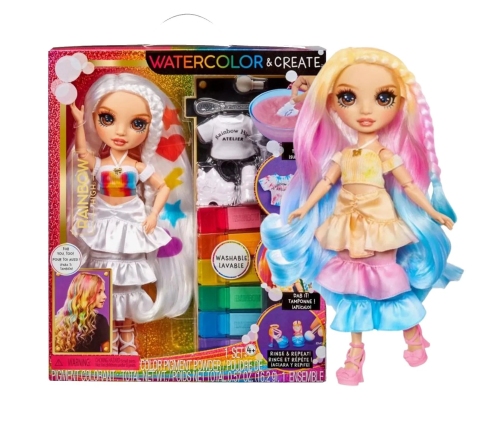 507598-EUC Rainbow High WaterColor & Create - Brown eyes