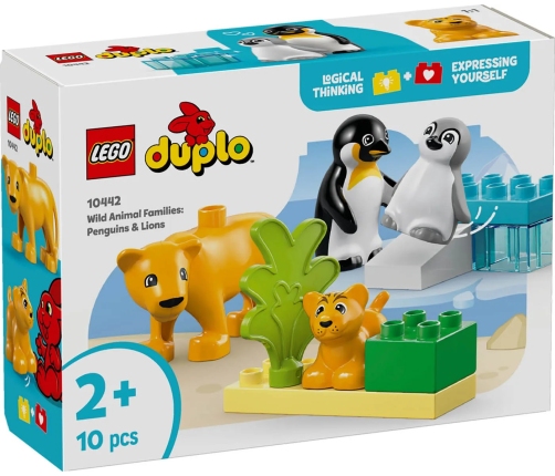 LEGO Duplo Town Rodziny Dzikich Zwierząt: Pingwiny I Lwy 10442