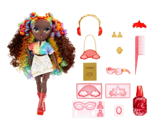121381-EUC Rainbow High Creative Crystals Fashion Doll- Iris Bow