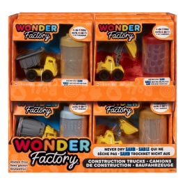 Wonder Factory Never Dry Sand Construction Trucks Asst in PDQ 595168-EUC Wonder Factory Never Dry Sand Construction Trucks Asst in PDQ 595168-EUC