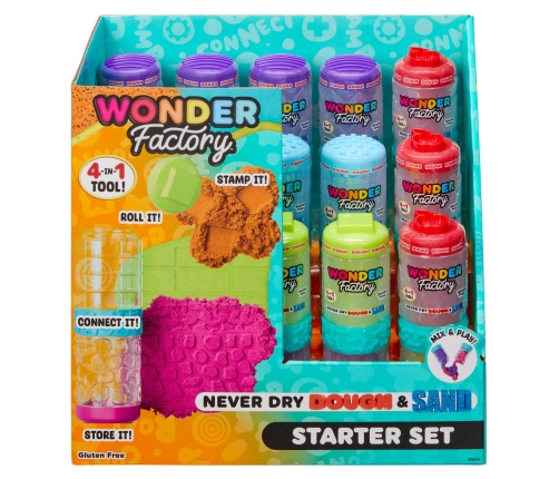Wonder Factory Never Dry Dough & Sand Starter Set Asst in PDQ 595304-EUC