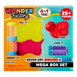 Wonder Factory Never Dry Dough & Sand Mega Box Set 595298-EUC Wonder Factory Never Dry Dough & Sand Mega Box Set 595298-EUC