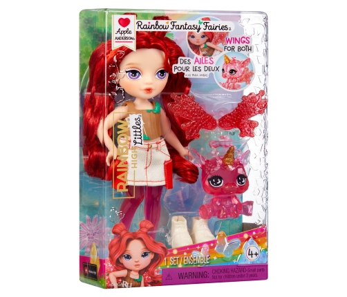 543381-EUC Rainbow High Littles Rainbow Fantasy Fairies Doll- Apple (Red)