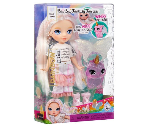 543442-EUC Rainbow High Littles Rainbow Fantasy Fairies Doll - Opal (Rainbow)