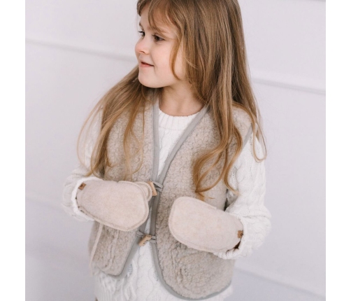 Bērnu vilnas veste Nevada 122/128 beige
