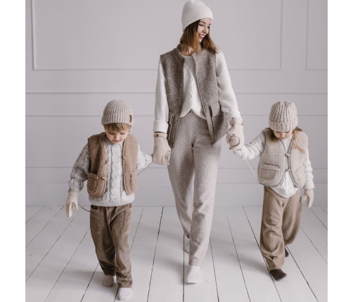 Bērnu vilnas veste Nevada 122/128 beige