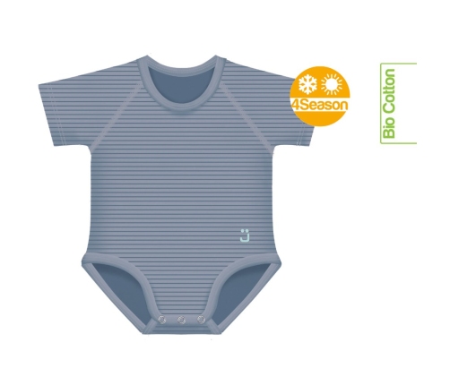 Growing body Bio Cotton 4Season 0-36m blue stripes