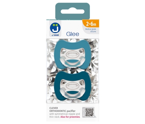 2-pack. Smart pacifiers Glee 2-6m marine-blue