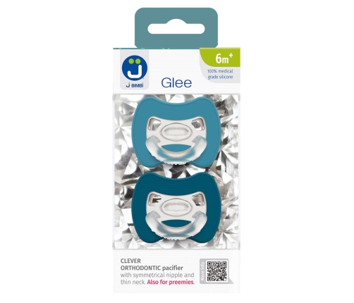 2-pack. Smart pacifiers Glee 6m+ marine-blue