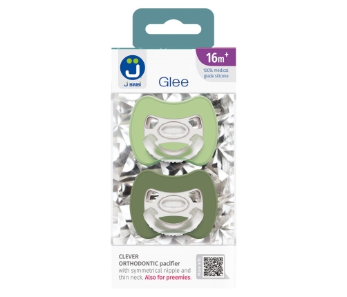 2-pack. Smart pacifiers Glee 16m+ sage-green