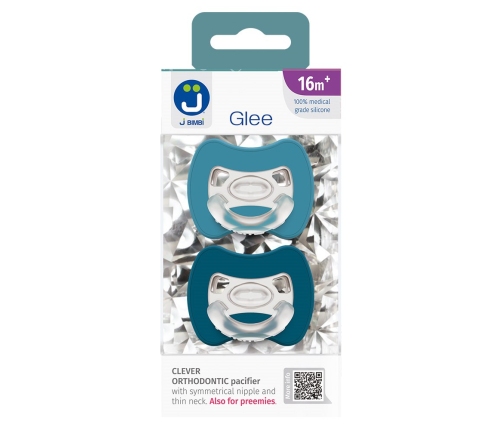 2-pack. Smart pacifiers Glee 16m+ marine-blue