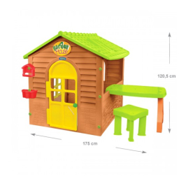 Детский домик садовый со столом и стулом 122x175x120,5 cm