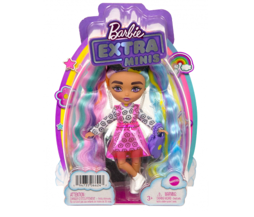 Barbie Extra Mini Doll кукла Daisy Rainbow Pigtails Hoodie HHF82