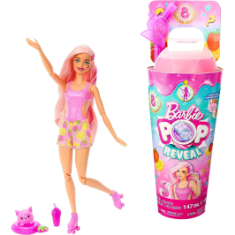 Barbie Pop Reveal Fruit Strawberry Lemonade + 8 Surprises Кукла + Стакан