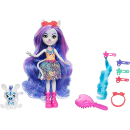 Mattel Enchantimals Glam Party Zemirah Zebra Grainy HNV28 + 5 Accessories HNV28 Кукла с животными