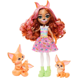 Mattel Enchantimals Glam Party Fennec Fox Family HNT60 Кукла с животными