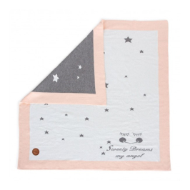 Вязаное хлопковое одеяло Ceba Baby STARS PEACH 90x90 cm 812