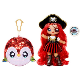 Na! Na! Na! Surprise 2-in-1 Fashion Doll Becky Buckaneer & Plush Pom with Confetti Sparkly Sequined