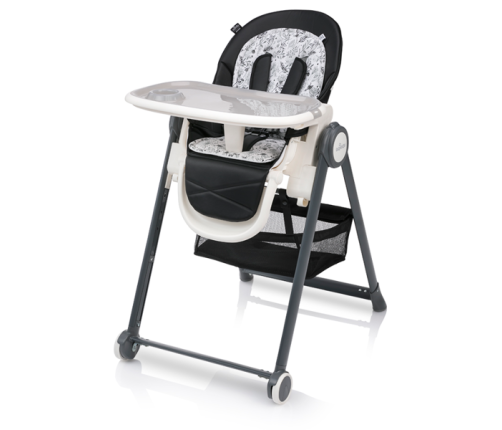 Baby Design PENNE Black Стульчик для кормления с мягким вкладышем и лежачей позицией