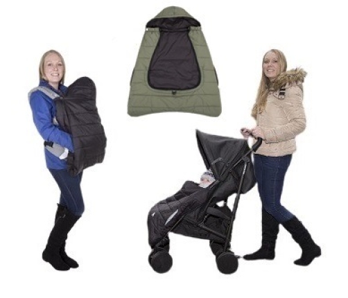 Bērnu ratu guļammaiss - apmetnis CuddleCo Comfi-Cape 2in1 Khaki