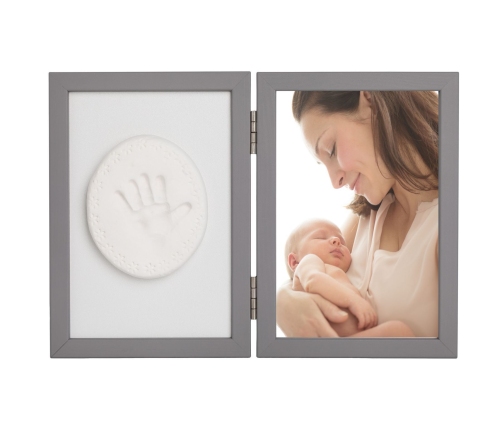 BABY HANDPRINT CLAY WITH FRAME GREY