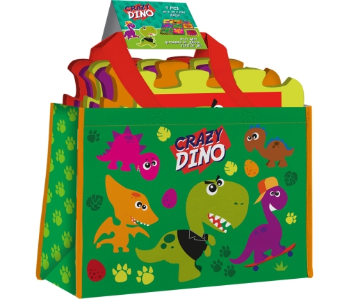 FOAM MAT 9PCS WITH BAG CRAZY DINO