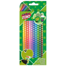 SET PENCILS 12 COLOURS CRAZY DINO