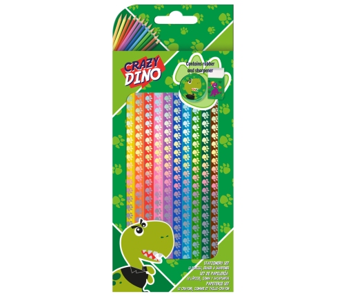 SET PENCILS 12 COLOURS CRAZY DINO