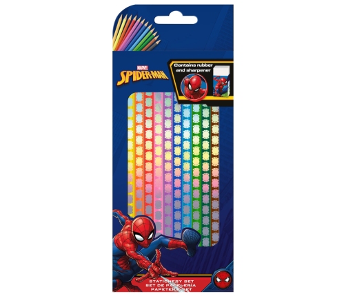 SET PENCILS 12 COLOURS SPIDERMAN