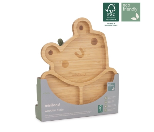 WOODEN PLATE FROG FSC 100%