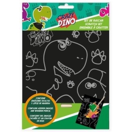 SCRATCH ART SET CRAZY DINO