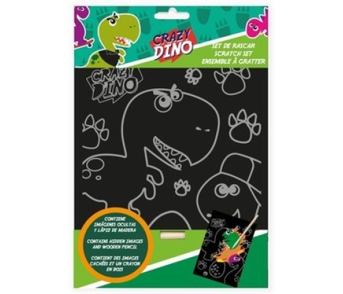 SCRATCH ART SET CRAZY DINO