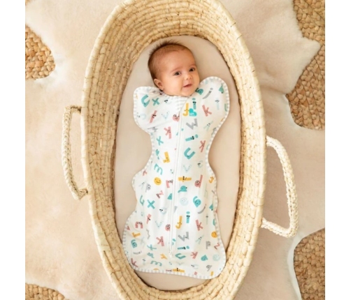 SWADDLE UP ECOVERO ALPHABET SOUP WHITE