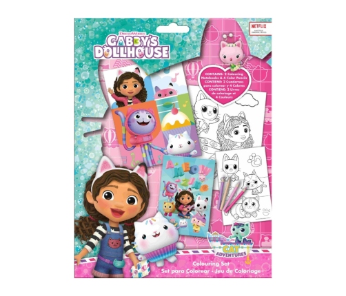 COLOURING SET WITH STICKER - GABBYS