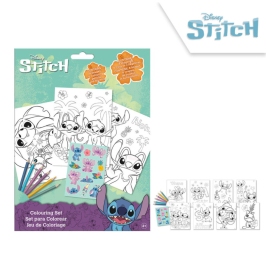 COLORING SET WITH STICKERS STITCH
