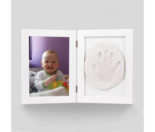 BABY HANDPRINT CLAY WITH FRAME WHITE