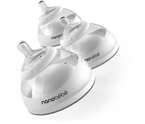 NANOBEBE BREASTMILK BOTTLE GRAY 3 PACK