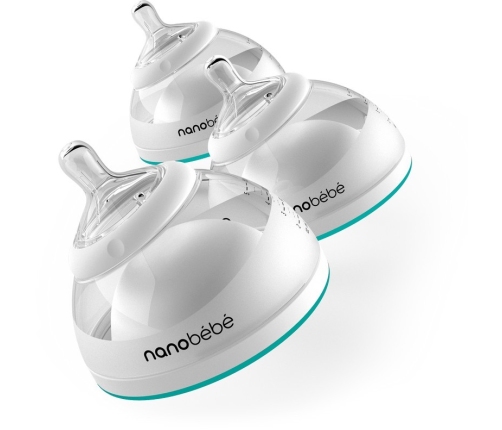 NANOBEBE BREASTMILK BOTTLE TEAL 3 PACK