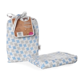 Bambusa muslīna sega 120x120 cm Scandinavian Baby Blue